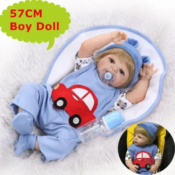 57cm NPK Full Silicone Body Reborn Baby Doll Realistic Bebe Boy Doll In Cute Blue Car Clothes Toys Brinquedos For Girls Children
57cm NPK Full Silicone Body Reborn Baby Doll Realistic Bebe Boy Doll In Cute Blue Car Clothes Toys Brinquedos For Girls Children