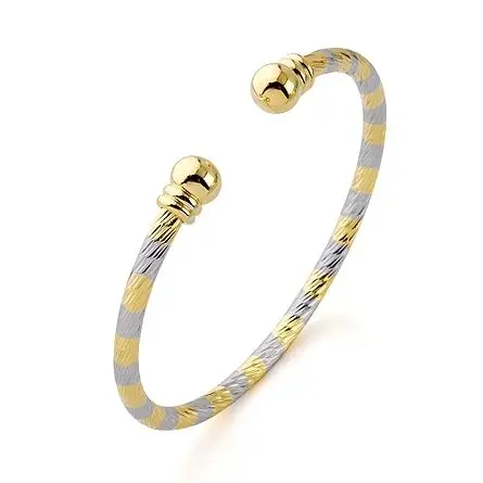 

Women Gold-color Bangles & Bracelets, Double Color Vintage Jewelry Free Shipping 5BA14K-04