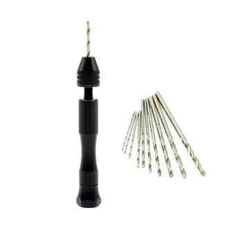 11PCS Mini Micro Aluminum Hand Drill Keyless Chuck with 10 Twist Drills Rotary Tool - A
11PCS Mini Micro Aluminum Hand Drill Keyless Chuck with 10 Twist Drills Rotary Tool - A