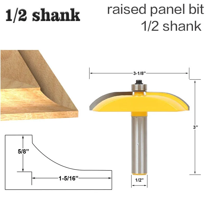 1pc 12.7mm 1/2" Shank Cove Door Raised Panel Wood Router Bit Tungsten Carbide 3-1/8" Diameter Chamfer End Mills Woodworking Tool
1pc 12.7mm 1/2" Shank Cove Door Raised Panel Wood Router Bit Tungsten Carbide 3-1/8" Diameter Chamfer End Mills Woodworking Tool