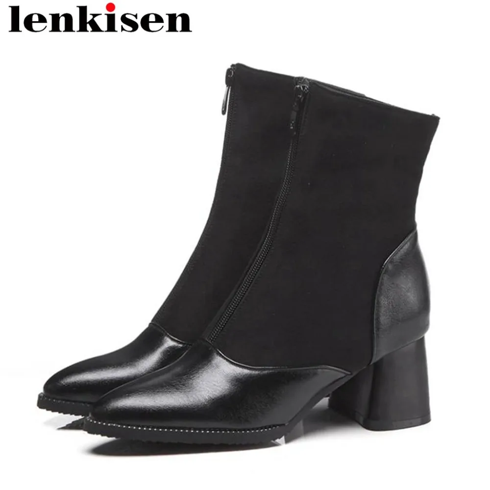 2018 winter short plush pu high quality black color pointed toe high chunky heels zip big size model runway punk short boots L14
2018 winter short plush pu high quality black color pointed toe high chunky heels zip big size model runway punk short boots L14