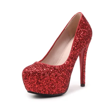 Glitter in the spring of 2018 sexy female fine with waterproof ultra-high with night light mouth single shoes 1822
Glitter in the spring of 2018 sexy female fine with waterproof ultra-high with night light mouth single shoes 1822