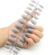 WAKEFULNESS 24Pcs Matte Long Stiletto False Nails Tips Gray Full Cover Fake Nail Tips Manicure Press On Nails Charms
WAKEFULNESS 24Pcs Matte Long Stiletto False Nails Tips Gray Full Cover Fake Nail Tips Manicure Press On Nails Charms