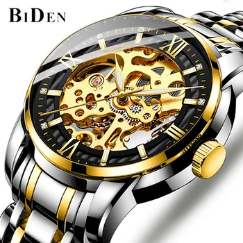 BIDEN New Transparent Fashion Luminous Hands Automaitc Movement Diamond Royal Design Men Mechanical Skeleton Wrist Watches
BIDEN New Transparent Fashion Luminous Hands Automaitc Movement Diamond Royal Design Men Mechanical Skeleton Wrist Watches
