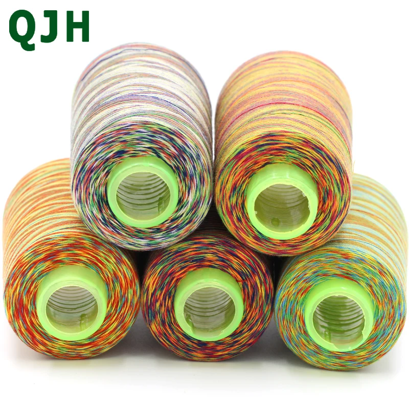 QJH-Brand-Polyester-Rainbow-Sewing-Thread-3000-yards-Spool-40S-2-High-Quality-Colorful-Sewing-Line (1)