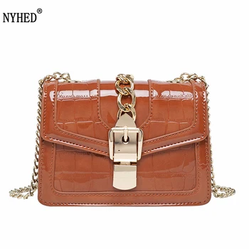 NYHED New Women Chains Handbag Fashion Small Flap Shoulder Bag Female Vintage Bag
NYHED New Women Chains Handbag Fashion Small Flap Shoulder Bag Female Vintage Bag