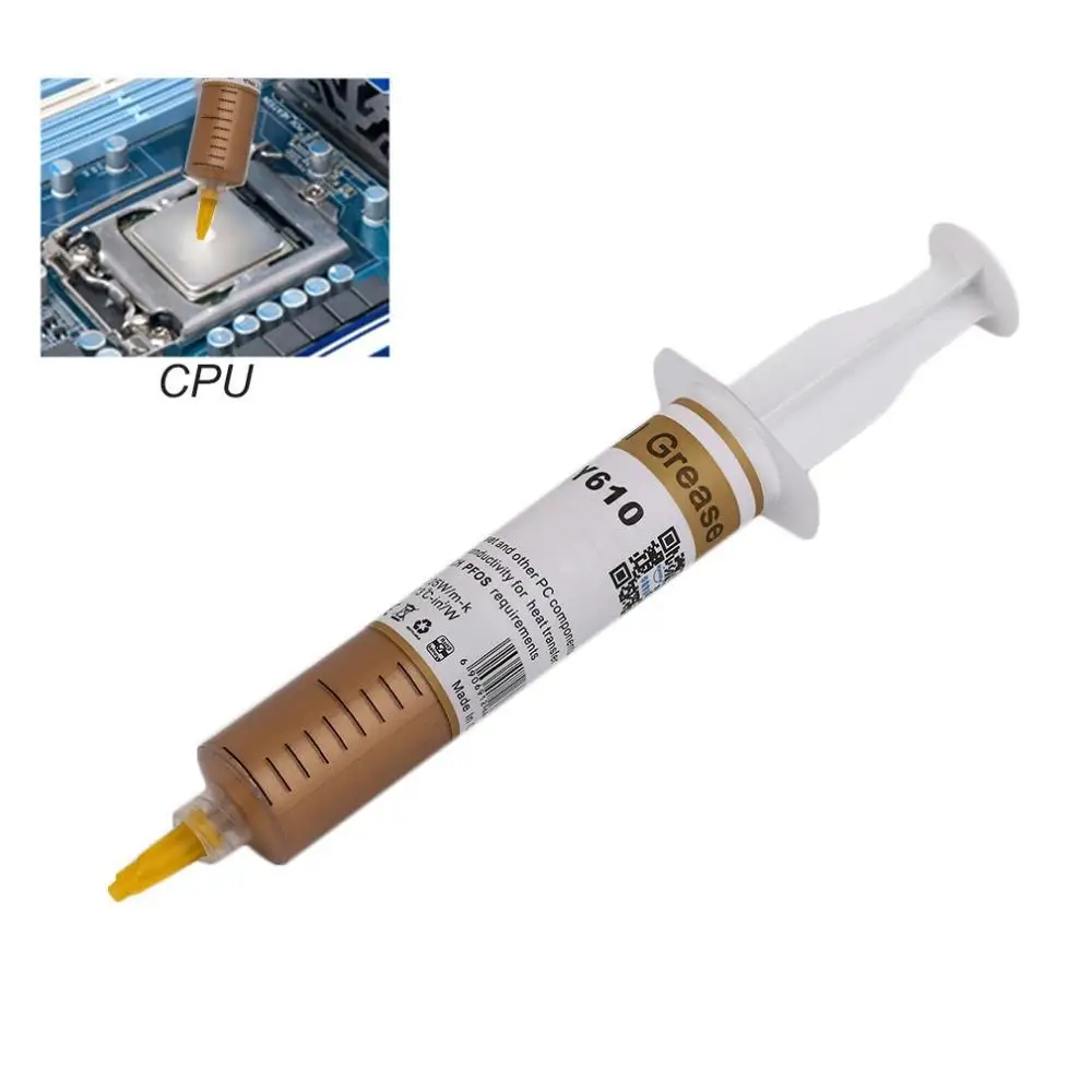 NEW HY610 30g Golden Thermal Grease Silicone Grease Conductive Grease Paste For CPU GPU Chipset Cooling Compound Silicone
NEW HY610 30g Golden Thermal Grease Silicone Grease Conductive Grease Paste For CPU GPU Chipset Cooling Compound Silicone