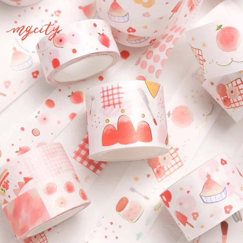 Gilding Honey peach Kawaii Washi Tape Stickers Scrapbooking Office Decoration Cute Stationary 
Gilding Honey peach Kawaii Washi Tape Stickers Scrapbooking Office Decoration Cute Stationary