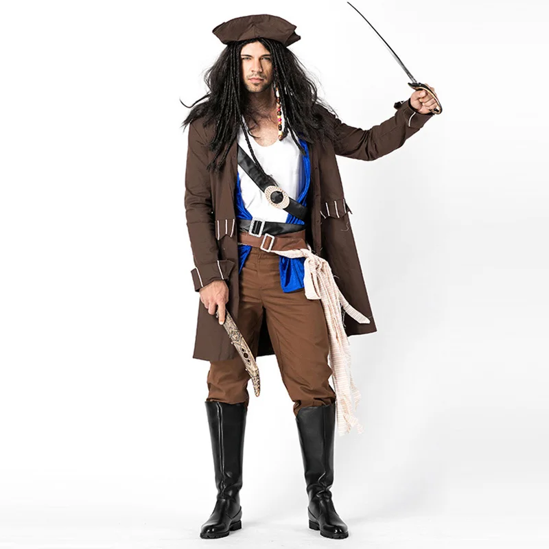 Men Pirate Costume Halloween Carnival Buccaneer Captain Uniforms Party Fancy Dress 9 Pieces Adult Male Pirate Cosplay Clothing
Men Pirate Costume Halloween Carnival Buccaneer Captain Uniforms Party Fancy Dress 9 Pieces Adult Male Pirate Cosplay Clothing