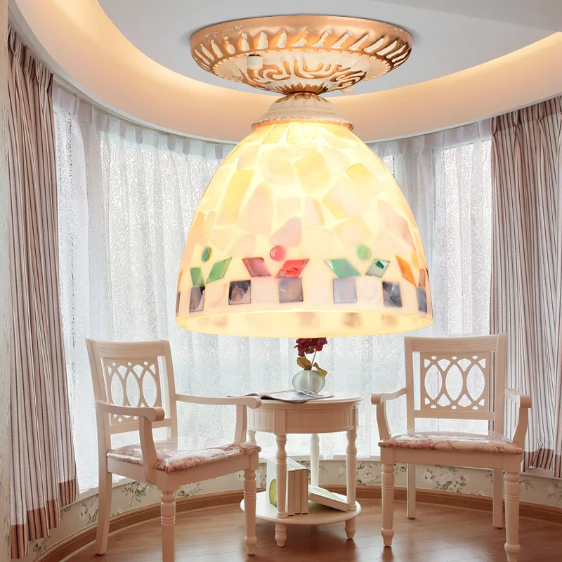 Tiffany Style Dia. 20cm Round Stained Glass Iron LED E27 Ceiling Lights Mediterranean Lamp for Bedroom Aisle Balcony Corridor
Tiffany Style Dia. 20cm Round Stained Glass Iron LED E27 Ceiling Lights Mediterranean Lamp for Bedroom Aisle Balcony Corridor