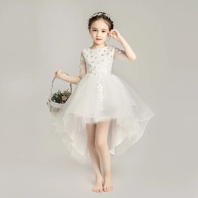 2019 Kids Girl Lace Mesh Princess Party Dress Baby Girls Elegant Beads Wedding Trailing Vestido Children Sequins Prom Gown Q689
2019 Kids Girl Lace Mesh Princess Party Dress Baby Girls Elegant Beads Wedding Trailing Vestido Children Sequins Prom Gown Q689