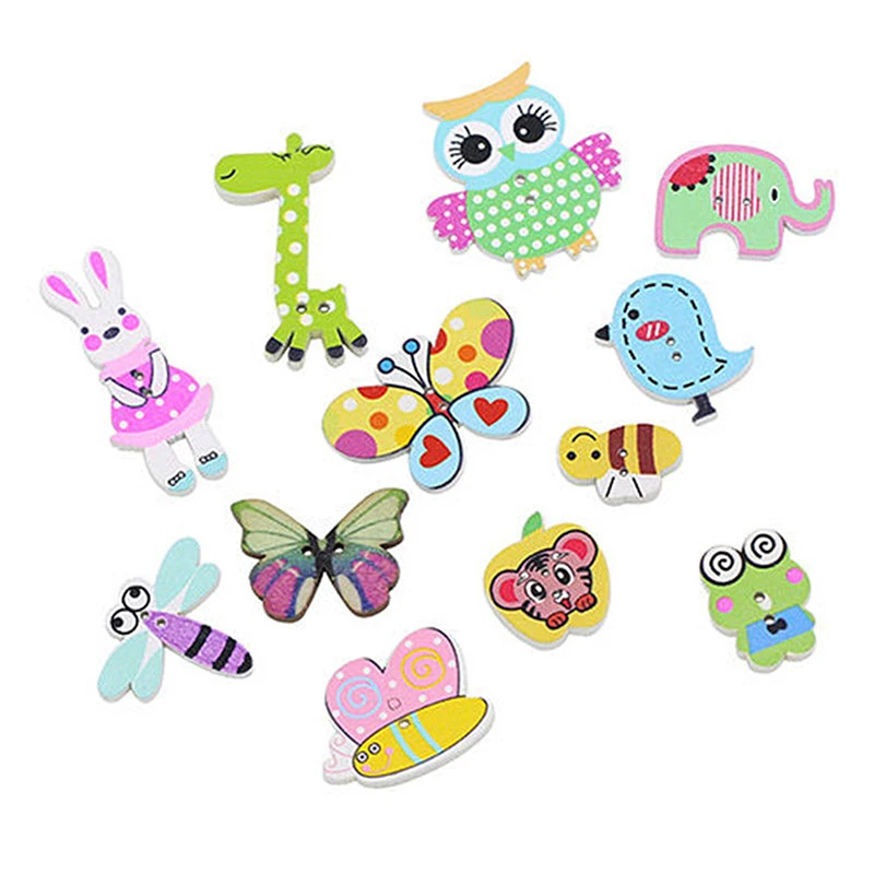 50pcs Random Color Mixed Cartoon Animal Wooden Sewing Button DIY Crafts Scrapbooking Buttons Accessories
50pcs Random Color Mixed Cartoon Animal Wooden Sewing Button DIY Crafts Scrapbooking Buttons Accessories
