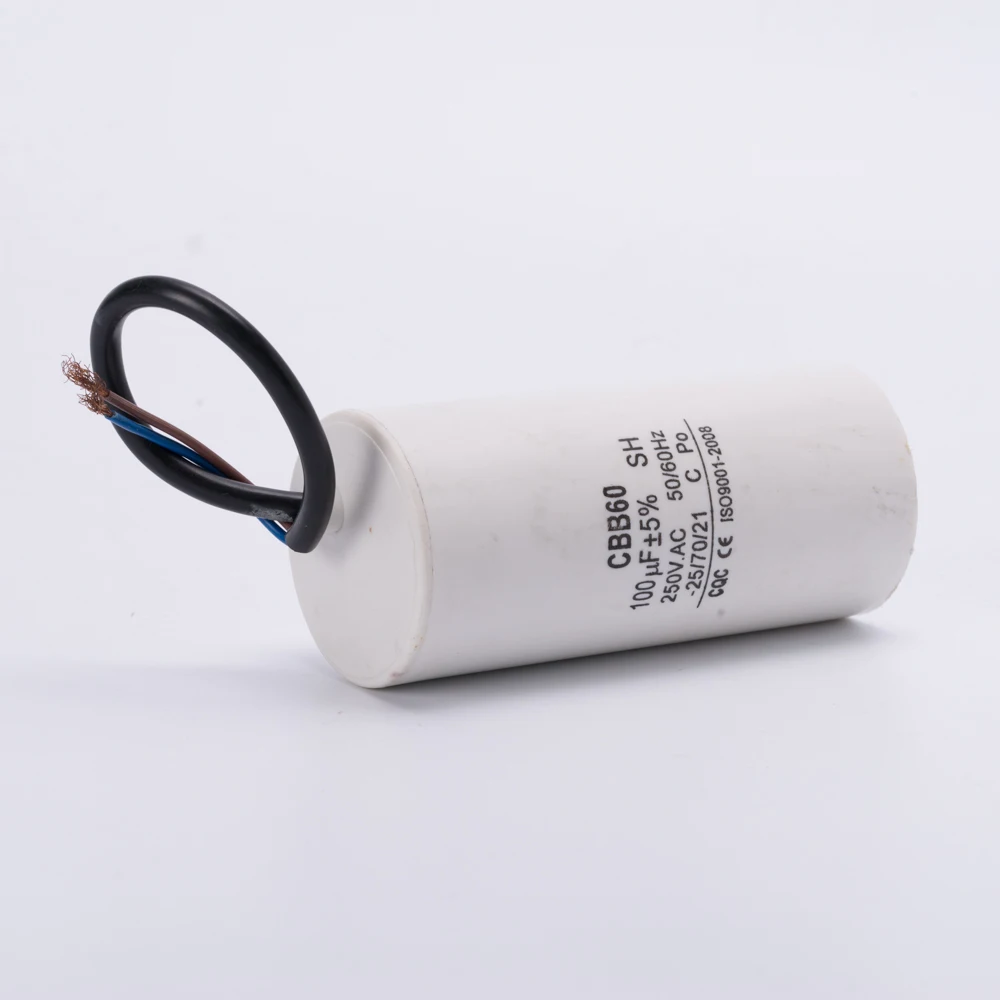 CBB60 250V 100uf running motor start capacitor for electric washing machine air conditioners two wires
CBB60 250V 100uf running motor start capacitor for electric washing machine air conditioners two wires