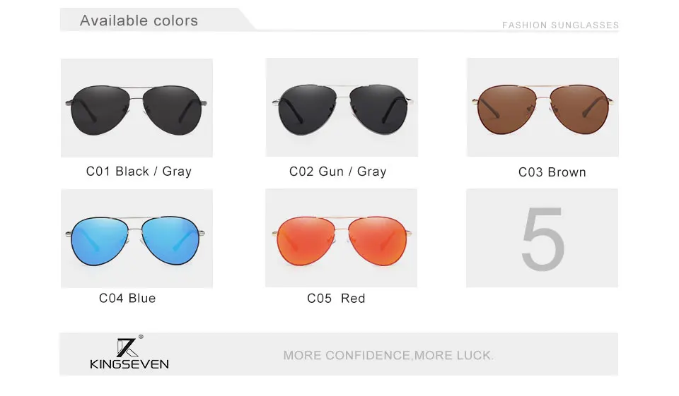 KINGSEVEN Original Pilot Sunglasses Polarized Driving Fishing KINGSEVEN Original Pilot Sunglasses Polarized Driving Fishing