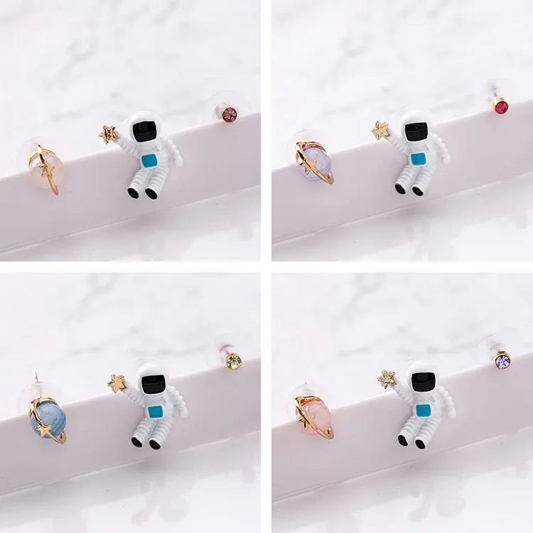 3pcs/set 2018 Sweet Cute Creative Cartoon Astronaut Planet Cosmic Spaceman Star Small Stud Earrings for Women Girls Jewelry Gift
3pcs/set 2018 Sweet Cute Creative Cartoon Astronaut Planet Cosmic Spaceman Star Small Stud Earrings for Women Girls Jewelry Gift