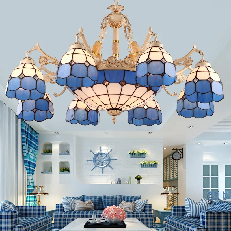 Tiffany LED chandeliers retro glass suspended lamps Mediterranea luxury deco fixtures living room hotel Cafe bar hanging light
Tiffany LED chandeliers retro glass suspended lamps Mediterranea luxury deco fixtures living room hotel Cafe bar hanging light