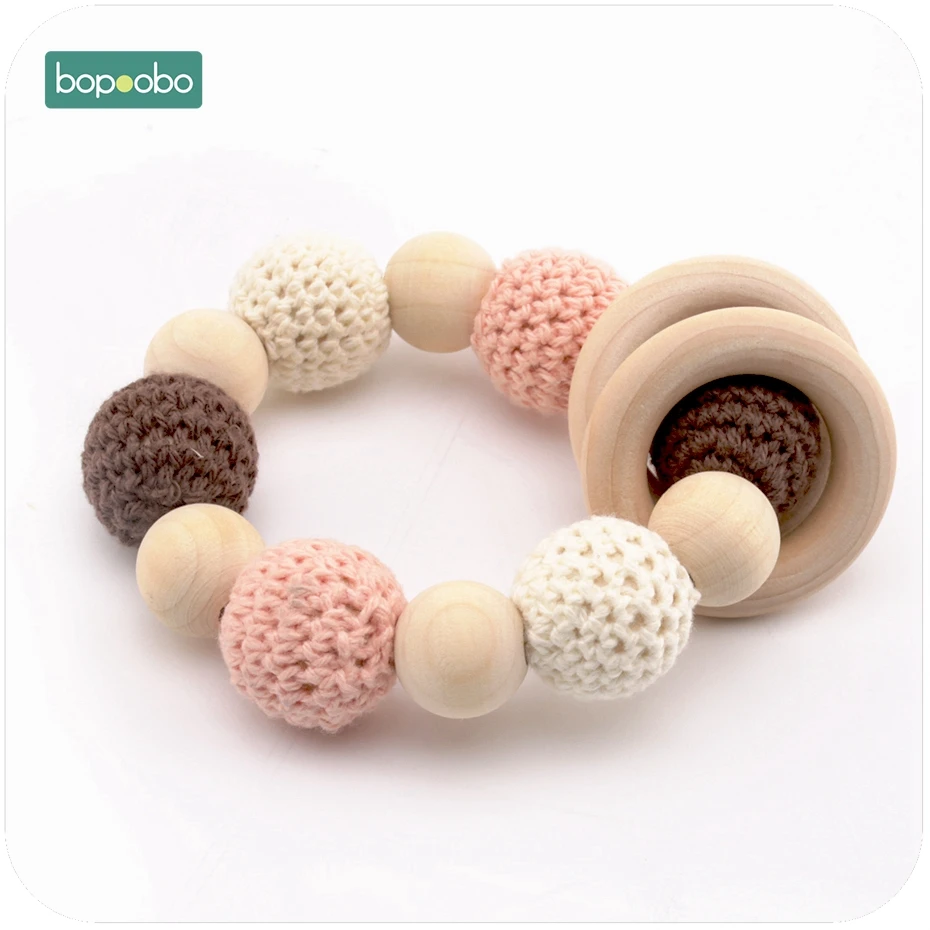 Bopoobo 1PC Baby Teething Natural Wood Ring Crochet Beads Organic Infant Neutral Gift Toys Nursing Baby Teether
Bopoobo 1PC Baby Teething Natural Wood Ring Crochet Beads Organic Infant Neutral Gift Toys Nursing Baby Teether