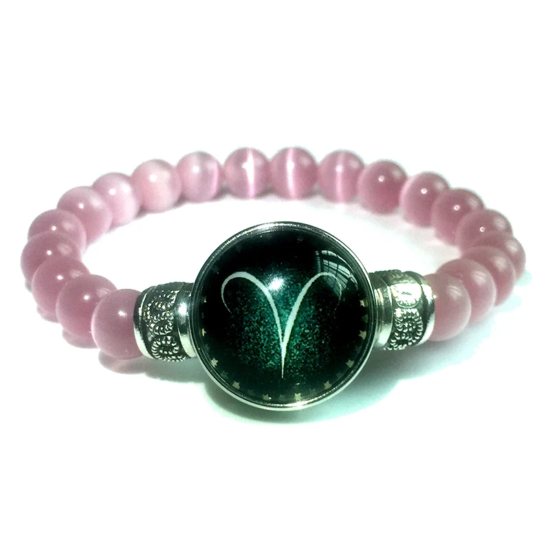 New 8mm Pink Cat Eye Opal Beads Bracelets For Women Men Jewelry 12 Constellations Zodiac Sign Snap Button Charm Pulseira B18002
New 8mm Pink Cat Eye Opal Beads Bracelets For Women Men Jewelry 12 Constellations Zodiac Sign Snap Button Charm Pulseira B18002