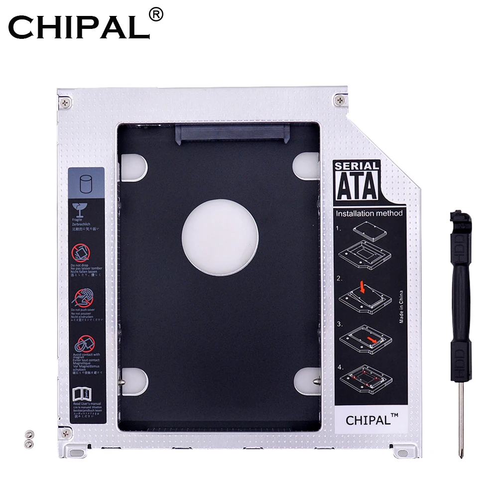 CHIPAL алюминиевый корпус для жесткого диска SATA 3 0 2nd HDD Caddy 9 5 мм SSD Macbook Pro Air 13 "15" 17