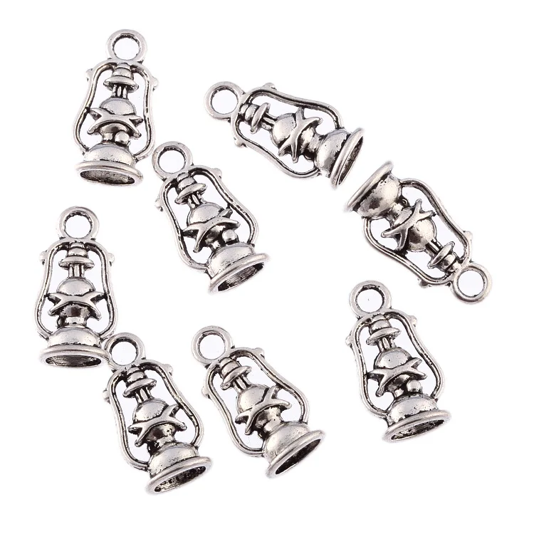 30pcs Alloy lantern vintage oil lamp charms Tibetan Silver Tone Pendants fit bracelet Necklace DiIY Jewerly Making 15mmx10mm
30pcs Alloy lantern vintage oil lamp charms Tibetan Silver Tone Pendants fit bracelet Necklace DiIY Jewerly Making 15mmx10mm
