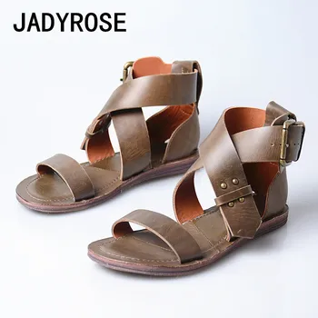 Real Leather Women Flats Sandals Brown Straped Beach Summer Shoes Woman Buckle Ladies Sandalias Shoes Bohe Sapato Feminino Shoes
Real Leather Women Flats Sandals Brown Straped Beach Summer Shoes Woman Buckle Ladies Sandalias Shoes Bohe Sapato Feminino Shoes