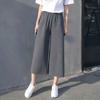2018 New Arriavls Wide Leg Pants Women Elastic Hight Waist Ankle-Length Solid Color Spring Summer Loose Casula Harajuku Trousers
2018 New Arriavls Wide Leg Pants Women Elastic Hight Waist Ankle-Length Solid Color Spring Summer Loose Casula Harajuku Trousers