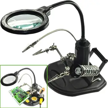 Hand Soldering Solder Iron Stand Holder Station Desktop Magnifying Glass Clamp LED Clip Magnifier Welding Repair Tools
Hand Soldering Solder Iron Stand Holder Station Desktop Magnifying Glass Clamp LED Clip Magnifier Welding Repair Tools
