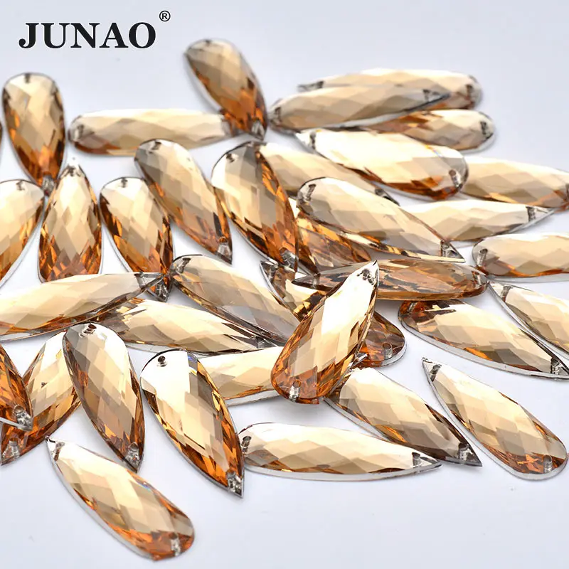 JUNAO 10*30mm Champagne Color Sew On Drop Rhinestone Appliques Flat Back Acrylic Gems Sewing Clear AB Crystal Stones
JUNAO 10*30mm Champagne Color Sew On Drop Rhinestone Appliques Flat Back Acrylic Gems Sewing Clear AB Crystal Stones