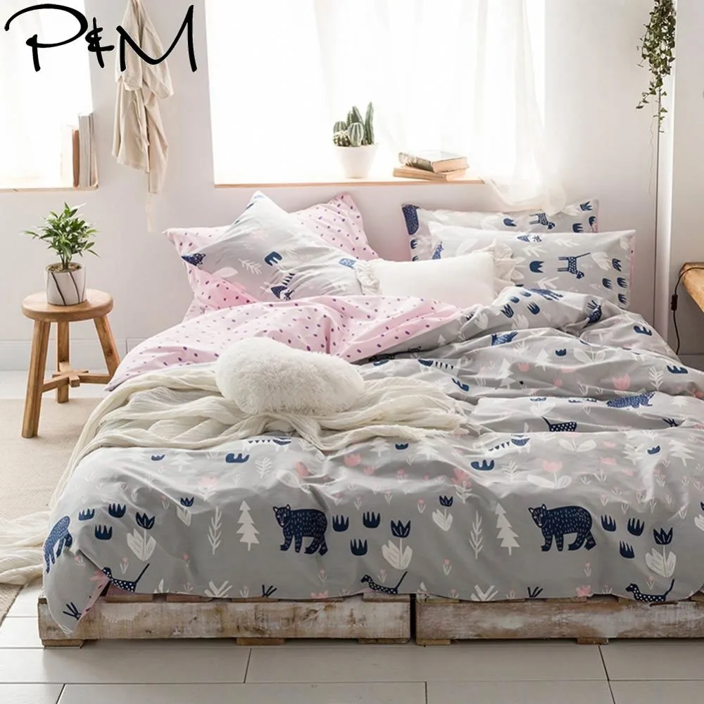 2019 PAPA&MIMA Bear Trees Grey Bedlinens Twin Queen King Size Cotton Duvet Cover Set Pillowcases 3/4pcs Bedding Set
2019 PAPA&MIMA Bear Trees Grey Bedlinens Twin Queen King Size Cotton Duvet Cover Set Pillowcases 3/4pcs Bedding Set
