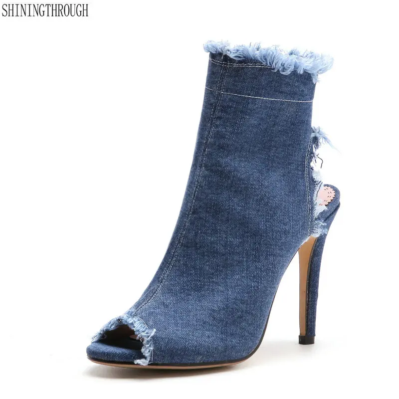 New denim high heels sandals women summer shoes woman 9.5cm thin heels sexy style party dancing shoes big size 43
New denim high heels sandals women summer shoes woman 9.5cm thin heels sexy style party dancing shoes big size 43
