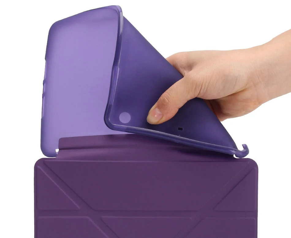 Soft TPU Tablets Case For iPad Mini 123 7.9 Multi-folded Smart TPU+PU Tablet Case Protective Cover For iPad Mini Case 7.9 Case-3
