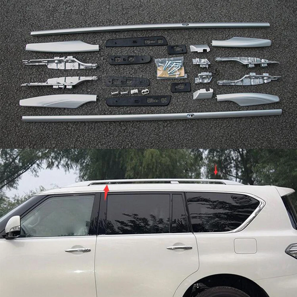 For Nissan Patrol Y62 2010 2017 Roof Rack Bar Rail Luggage Shelf Mount Full Kit Aluminum Alloy Silver Luggage Rack Bars Bar Luggage Rackroof Rack For Nissan Aliexpress