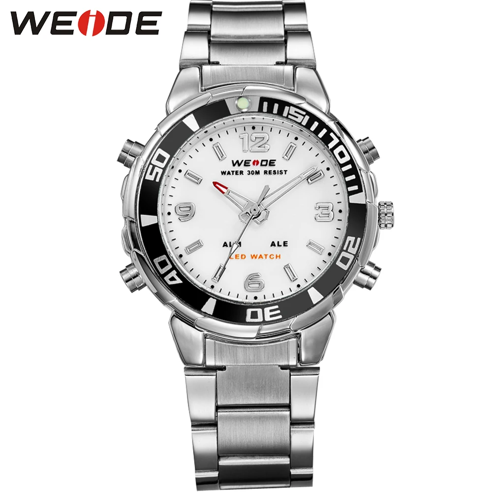 WEIDE Analog LED Digital Men's Sport Watch Army Military Stainless Steel Band Quartz Male Wristwatch Clock Relogios Masculino 
WEIDE Analog LED Digital Men's Sport Watch Army Military Stainless Steel Band Quartz Male Wristwatch Clock Relogios Masculino