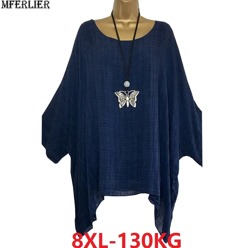 Plus Size big 6XL 7XL 8XL Women t-shirt batwing sleeve Summer casual home tees Female thin Comfortable tops loose tshirt blue 54
Plus Size big 6XL 7XL 8XL Women t-shirt batwing sleeve Summer casual home tees Female thin Comfortable tops loose tshirt blue 54