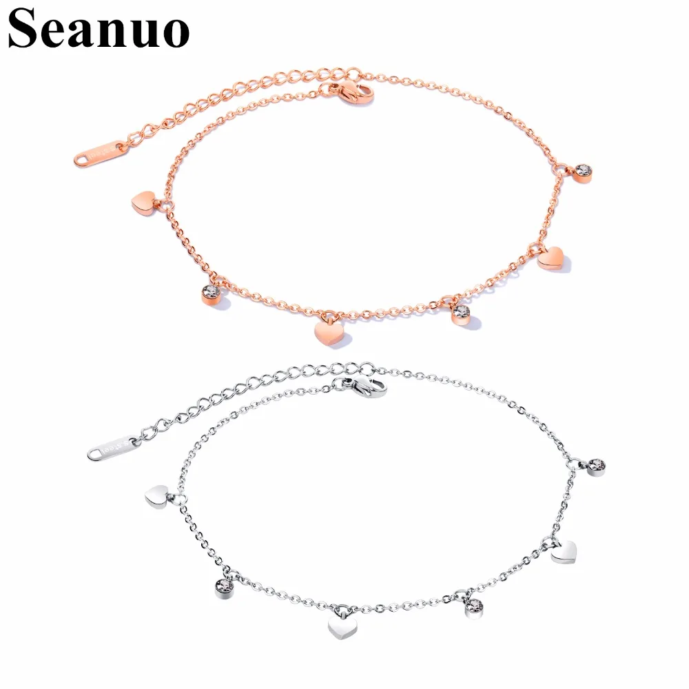 Seanuo Fashion Stainless Steel Crystal Women Ankle Bracelet Heart Charm Foot Chain Anklets Elegant Ladies' Zircon Barefoot Ankle
Seanuo Fashion Stainless Steel Crystal Women Ankle Bracelet Heart Charm Foot Chain Anklets Elegant Ladies' Zircon Barefoot Ankle