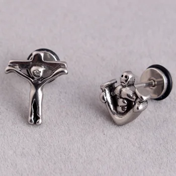 Fashion Women Men Punk Retro Color Black Titanium Steel Jesus Cross Trestle Devil Ball Glasses Frame Stud Earring Jewelry
Fashion Women Men Punk Retro Color Black Titanium Steel Jesus Cross Trestle Devil Ball Glasses Frame Stud Earring Jewelry