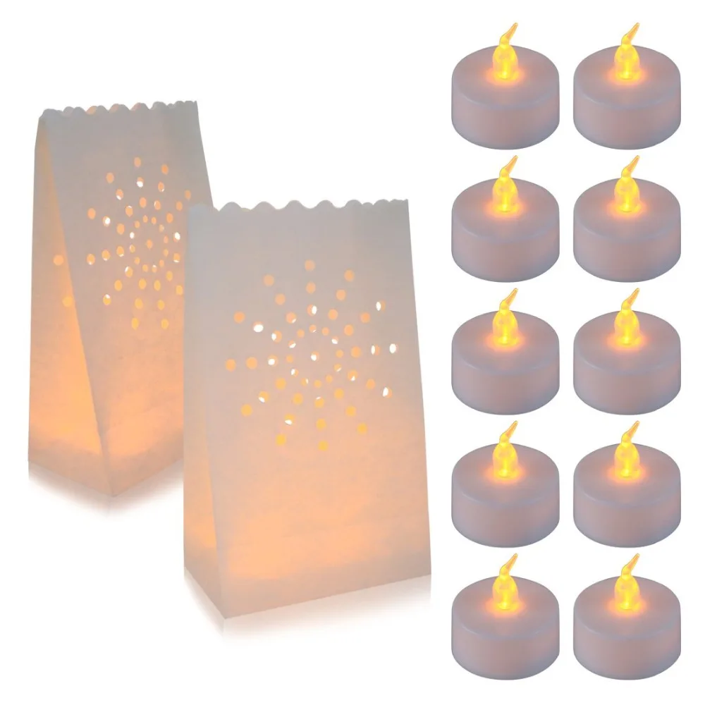 12 Pack luminaria LED Night light luminary bags flameless candle light kitchen Tealight Holiday Party Wedding Decor light
12 Pack luminaria LED Night light luminary bags flameless candle light kitchen Tealight Holiday Party Wedding Decor light