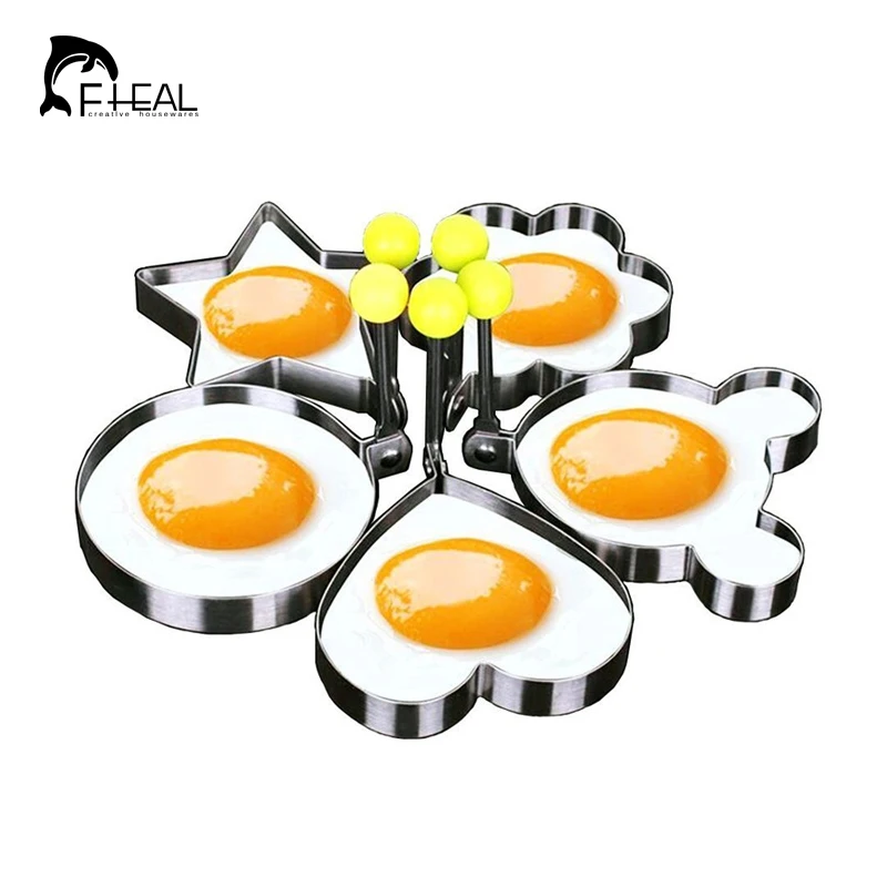 Fheal 5 шт./компл. из нержавеющей стали симпатичные формы Fried Egg Плесень Блин кольца