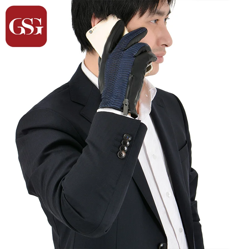 GSG Snake Zipper Men Leather Gloves Embossed Patchwork Warm Lined Driving Gloves Genuine Leather Winter Touchscreen Mittens
GSG Snake Zipper Men Leather Gloves Embossed Patchwork Warm Lined Driving Gloves Genuine Leather Winter Touchscreen Mittens