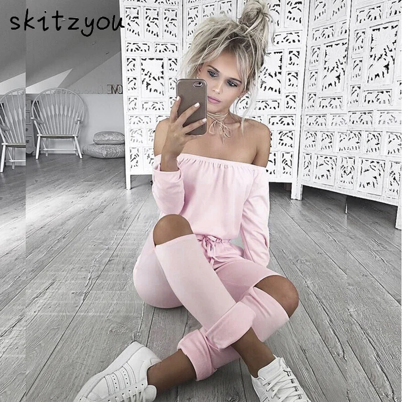 Skitzyou пикантные женские с длинным рукавом Slash шеи Черный Bodycon Элегантный