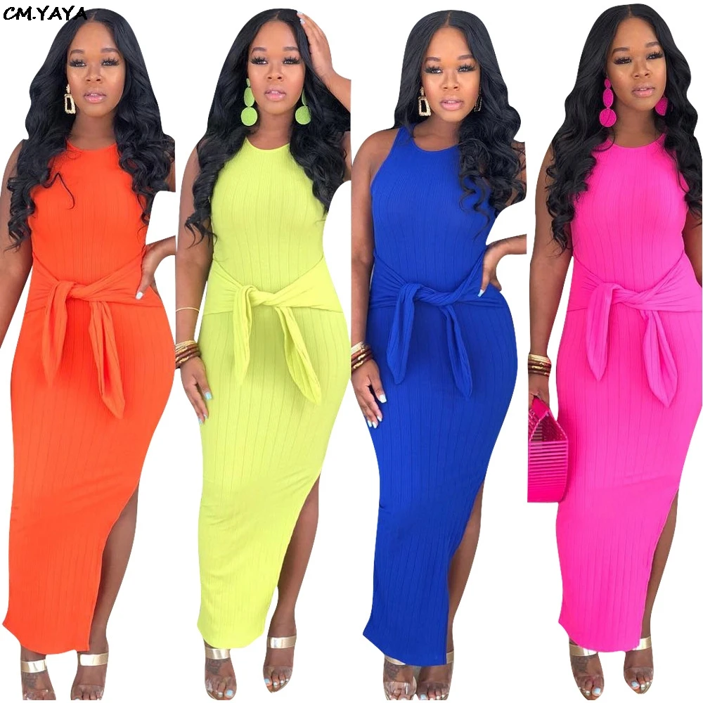 2019 women o-neck sleeveless knitted sashes side split slim bodycon midi maxi dress casual fashion long dresses vestido GLH1160
2019 women o-neck sleeveless knitted sashes side split slim bodycon midi maxi dress casual fashion long dresses vestido GLH1160