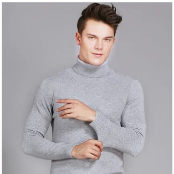 2018 Winter Men's Cashmere Sweater Warm Turtleneck Solid Color Sweater Men Slim Fit Pullovers Knitted Double collar Sweaters
2018 Winter Men's Cashmere Sweater Warm Turtleneck Solid Color Sweater Men Slim Fit Pullovers Knitted Double collar Sweaters