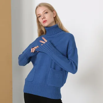Women's Sweater 2019 Autumn and Winter New Turteneck Pullover Double Pocket Long Sleeve Slim Sweater
Women's Sweater 2019 Autumn and Winter New Turteneck Pullover Double Pocket Long Sleeve Slim Sweater