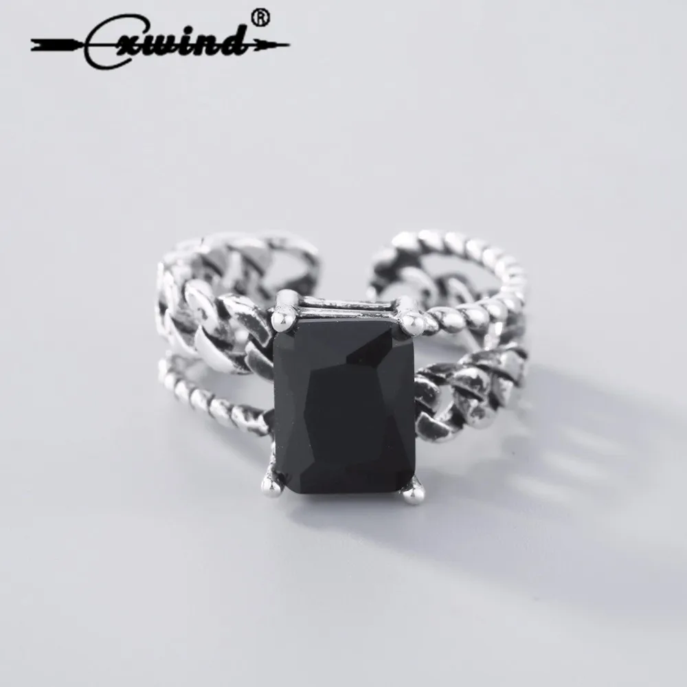 Fashion Square Black CZ Open Rings Double Twisted Line Ring for Women Men Punk Style Finger Round Jewelry anillos mujer
Fashion Square Black CZ Open Rings Double Twisted Line Ring for Women Men Punk Style Finger Round Jewelry anillos mujer