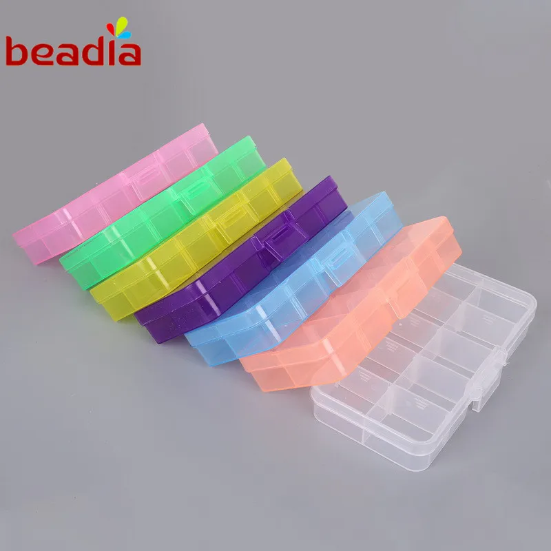 Size 12.8*6.5*2.2cm 10 Slots 1pc/bag 7 Colors Adjustable Transparent Jewelry Storage Box Ring Earring Drug Pill Beads Plastic
Size 12.8*6.5*2.2cm 10 Slots 1pc/bag 7 Colors Adjustable Transparent Jewelry Storage Box Ring Earring Drug Pill Beads Plastic