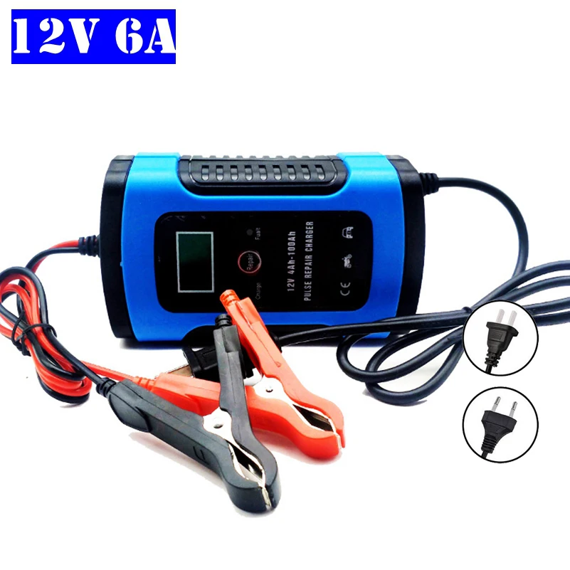 Full Automatic Car Battery Charger 110V To 220V To 12V 6A LCD Display Smart Fast Auto Motorcycle Gel Lead Acid Battery Charging
Full Automatic Car Battery Charger 110V To 220V To 12V 6A LCD Display Smart Fast Auto Motorcycle Gel Lead Acid Battery Charging