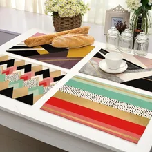 1 шт красочные геометрические полоса Кухня обеденный стол коврик