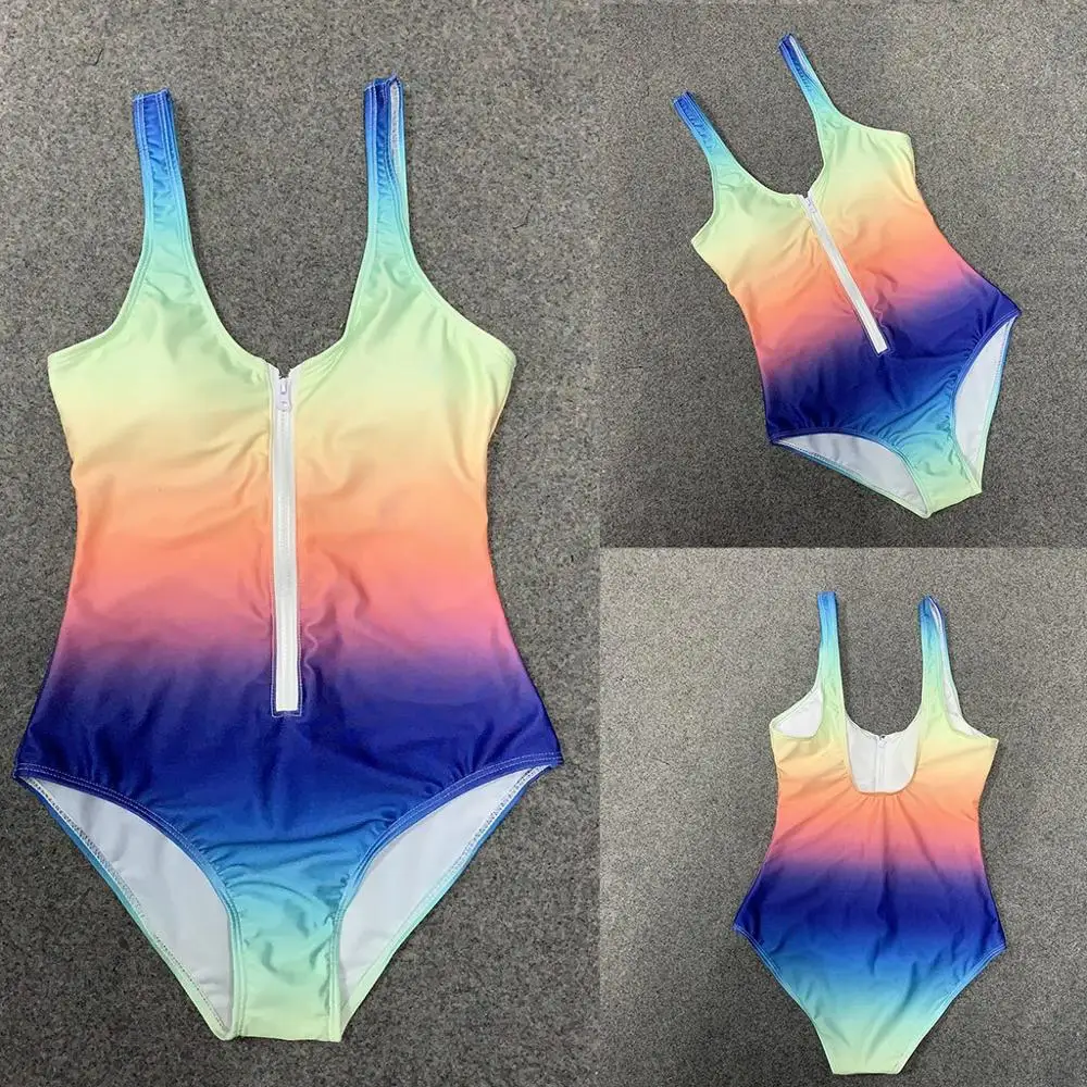 Fashion Women Sexy Ladies Sexy Bikini One-Piece Zipper Swimsuit Swimwear Gradient Color Bikini Tankini stampado talla grande 
Fashion Women Sexy Ladies Sexy Bikini One-Piece Zipper Swimsuit Swimwear Gradient Color Bikini Tankini stampado talla grande