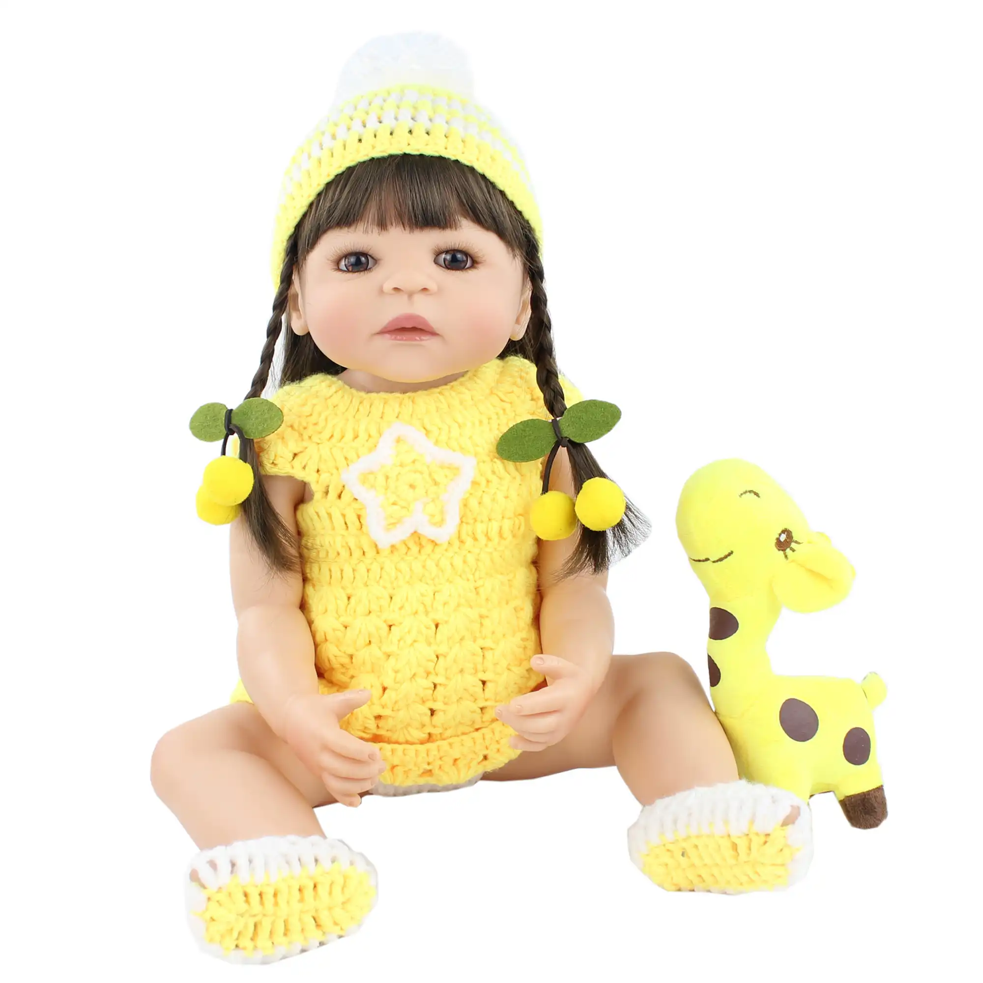 lifelike 23 inch reborn girl alive dolls full silicone body 57