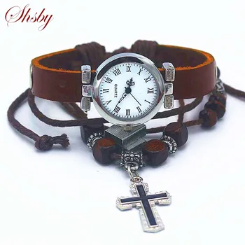 shsby New unisex ROMA vintage watch leather strap bracelet watches Religious cross women dress watches silver female wristwatch
shsby New unisex ROMA vintage watch leather strap bracelet watches Religious cross women dress watches silver female wristwatch